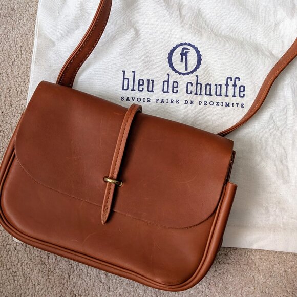 Bleu de Chauffe Pastiche cross body cognac leather bag - Picture 1 of 4
